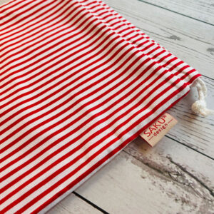 Közepes kenyeres zsák - piros csíkos