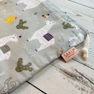 Közepes kenyeres zsák - szürke lámás