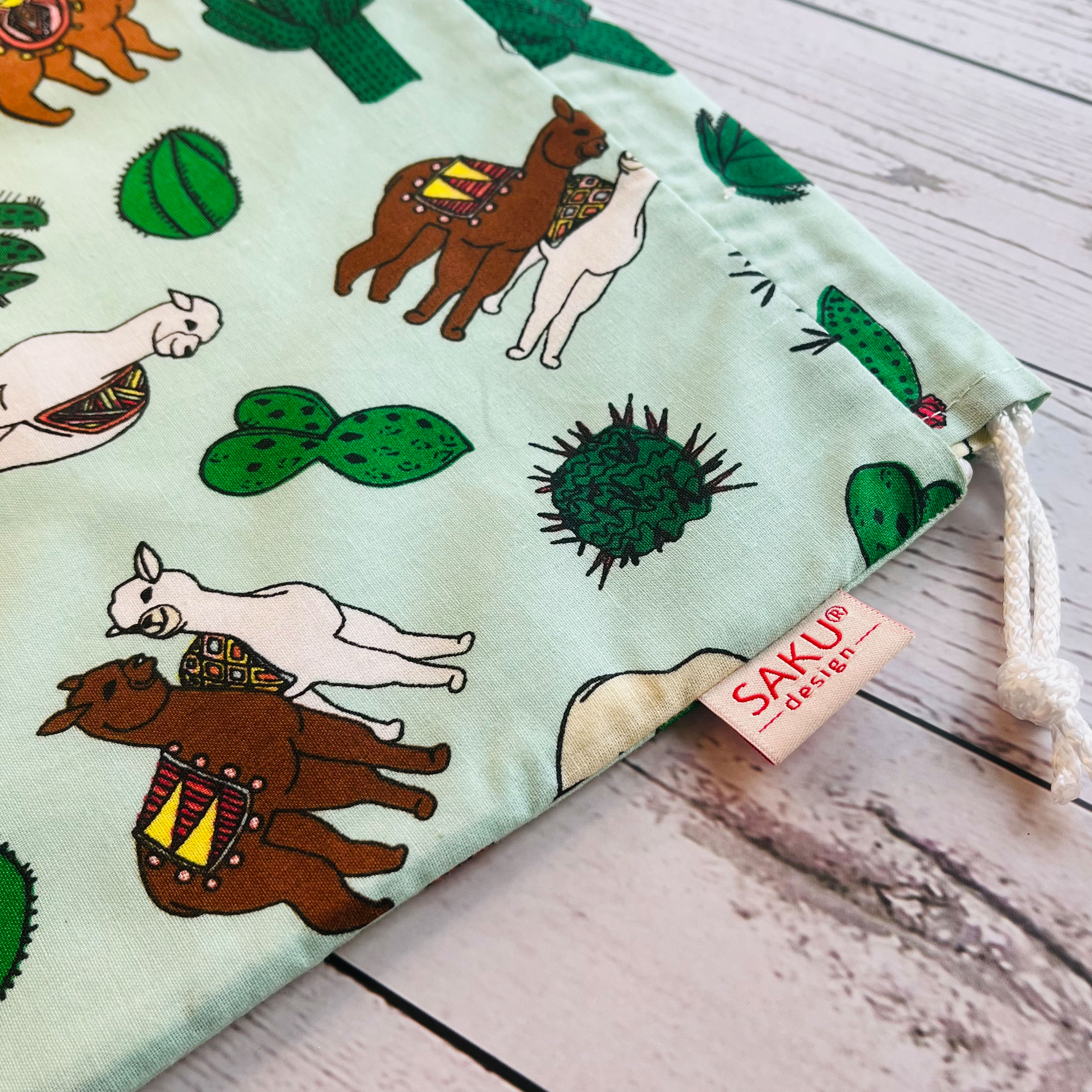 Közepes kenyeres zsák - zöld lámás