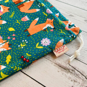Közepes kenyeres zsák - zöld róka