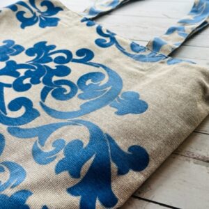 Bevásárlótáska - kék motívumos